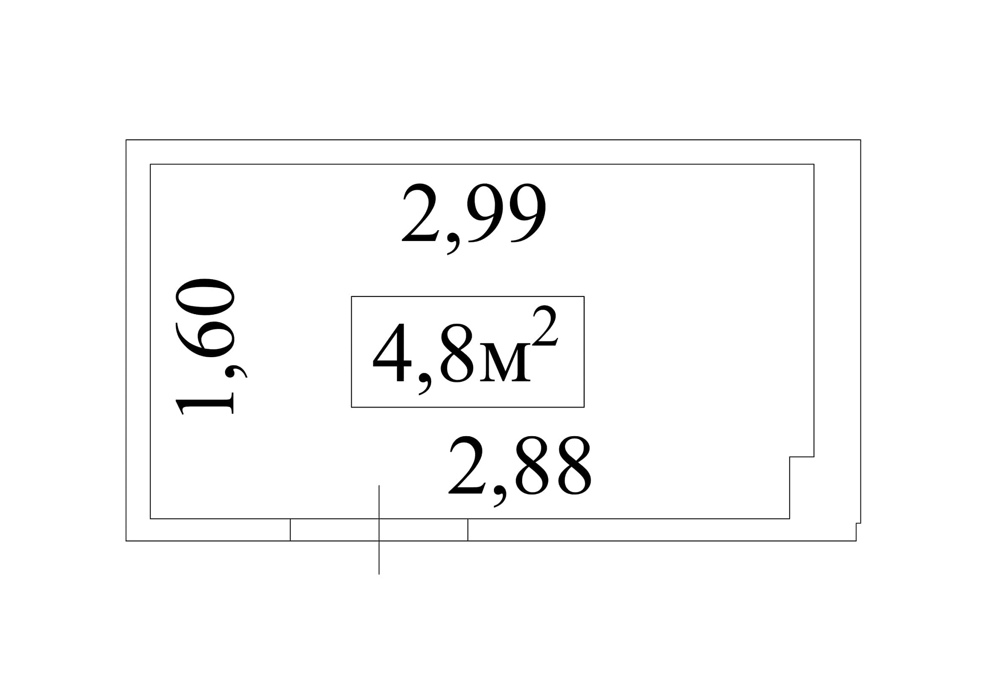 Планування Комора площею 4.8м2, AB-01-м1/К0029.