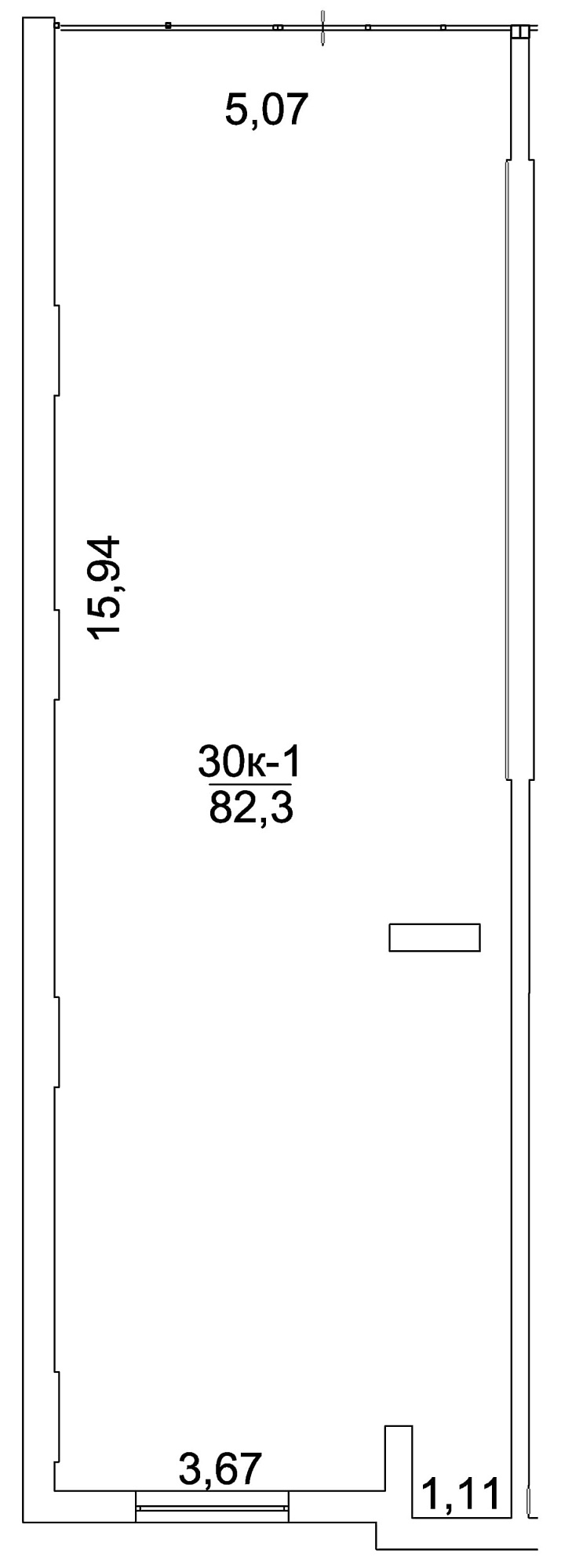 Planning Commercial premises area 82.3m2, AB-03-01/Т0001.