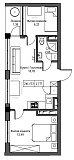 Планування 2-к квартира площею 41.71м2, UM-002-09/0088.