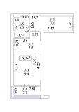 Планировка Smart-квартира площей 28.2м2, AB-01-01/00003.