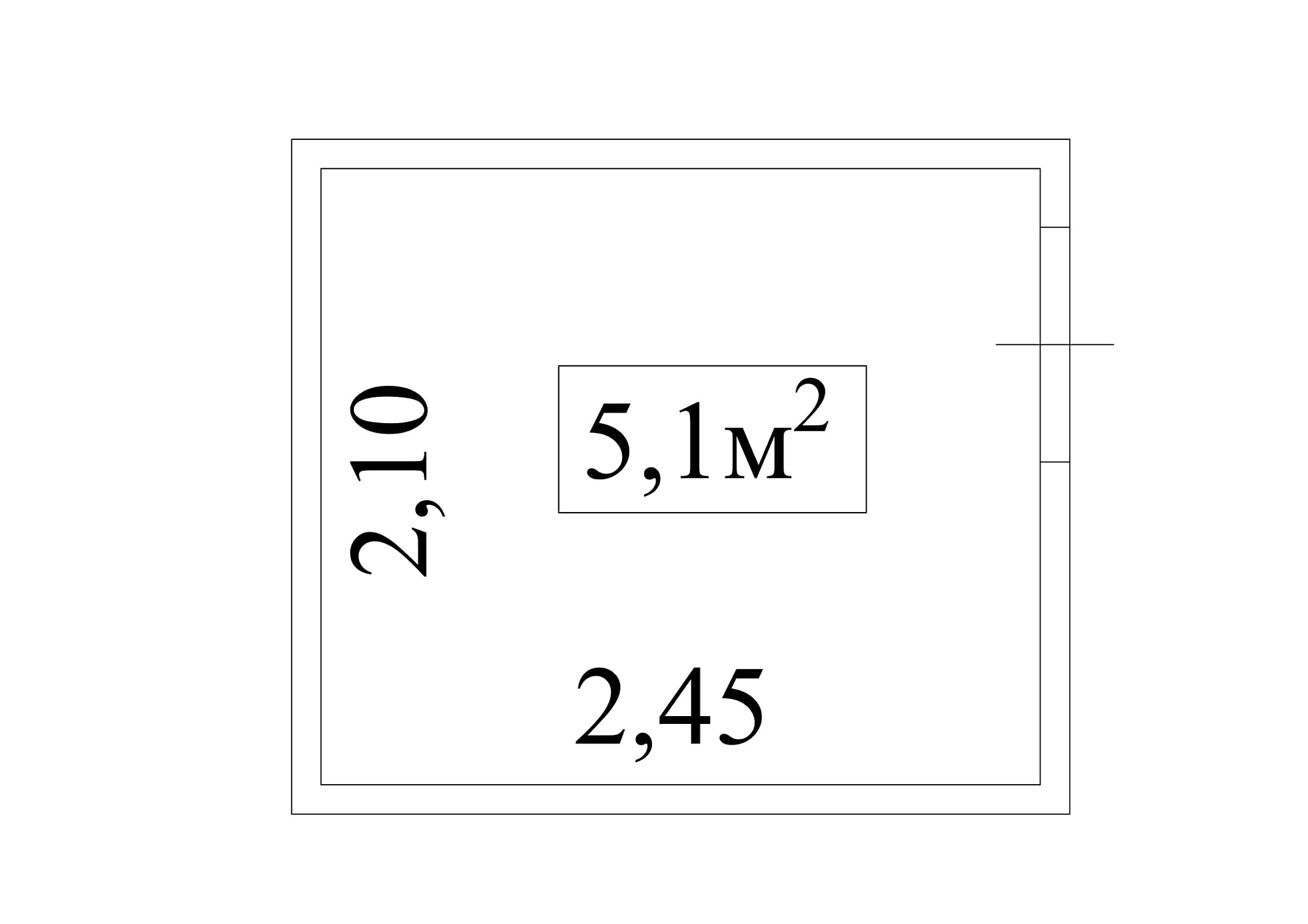 Планировка Кладовка площей 5.1м2, AB-01-м1/К0005.