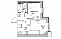 Планування 1-к квартира площею 24.73м2, KS-013-03/0001.