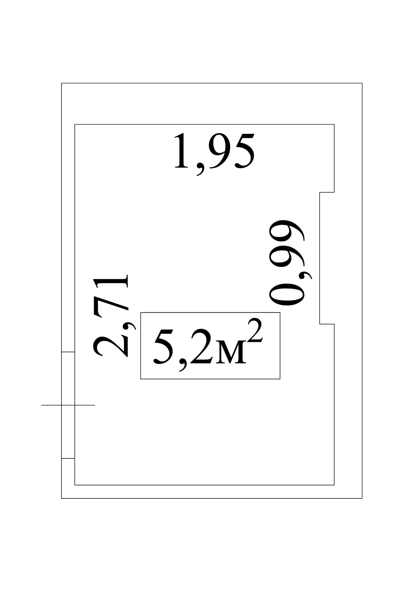 Планування Комора площею 5.2м2, AB-01-м1/К0021.