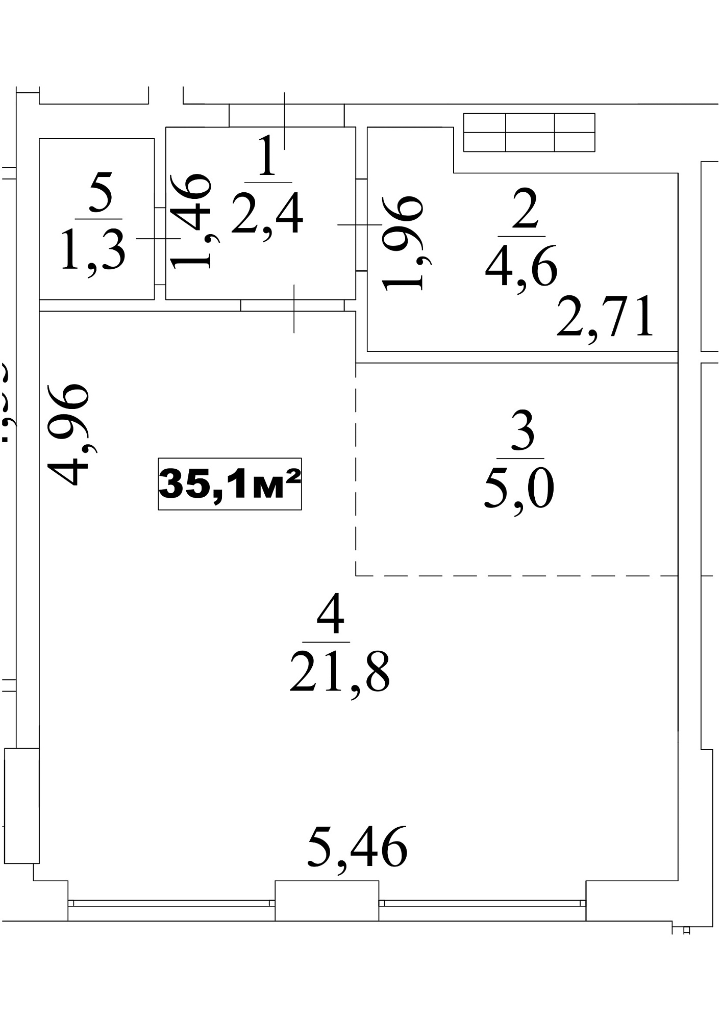 Planning Smart flats area 35.1m2, AB-10-08/00065.