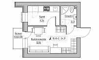 Planning 1-rm flats area 24.31m2, KS-016-03/0009.