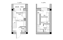 Планування 2-рівнева площею 29.03м2, KS-018-05/0006.