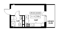 Planning Smart flats area 19.53m2, 21c65f31-1f56-11eb-ba9c-00155d42e31d.