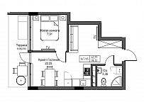 Планировка 1-к квартира площей 36.12м2, UM-003-03/0011.