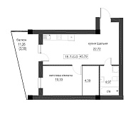 Планування 1-к квартира площею 45.79м2, LR-005-03/0004.