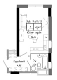 Planning Smart flats area 26.23m2, AB-19-02/00010.
