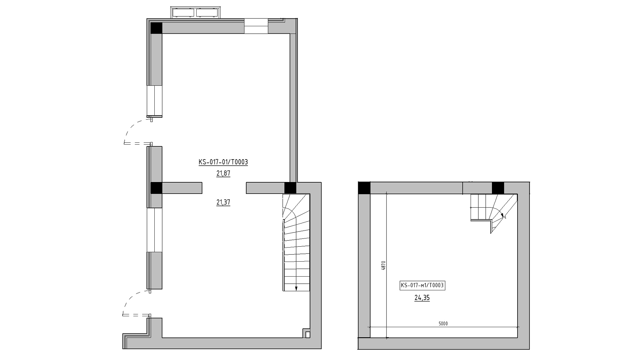 Planning Commercial premises area 67.59m2, KS-017-01/Т003.