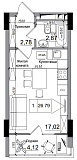 Planning Smart flats area 26.79m2, AB-14-11/00014.