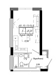 Планировка Smart-квартира площей 25.32м2, AB-19-13/0104б.