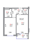 Planning 1-rm flats area 42.2m2, AB-07-05/00045.