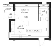 Planning 2-rm flats area 39.51m2, LR-002-06/0006.