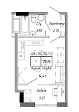 Планировка Smart-квартира площей 25.88м2, AB-19-04/00012.