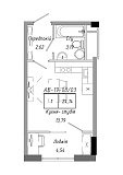 Планування Smart-квартира площею 24.14м2, AB-19-08/00003.