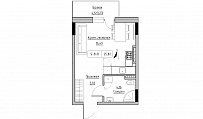 Планування Smart-квартира площею 25.82м2, KS-025-04/0007.