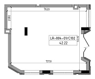 Planning Commercial premises area 42.22m2, bde7c4fd-4b5c-11f0-bad1-00155d42e31d.