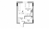 Планування Smart-квартира площею 24.88м2, KS-025-01/0007.
