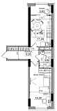 Планування 1-к квартира площею 42.23м2, AB-05-11/00008.
