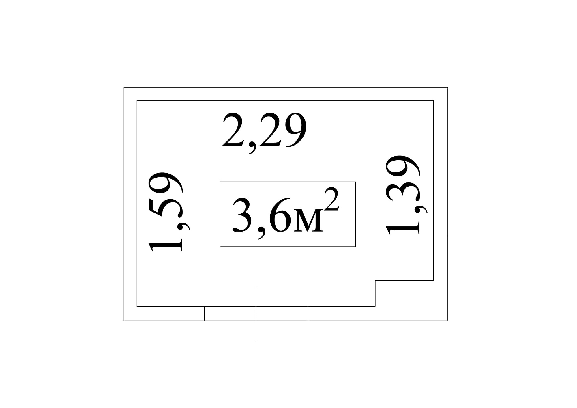 Планування Комора площею 3.6м2, AB-01-м1/К0032.