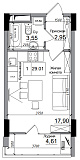 Planning Smart flats area 29.01m2, AB-14-08/00002.