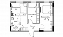 Планування 2-к квартира площею 47.39м2, KS-025-01/0009.
