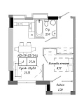 Планування 1-к квартира площею 37.24м2, AB-19-05/0004а.