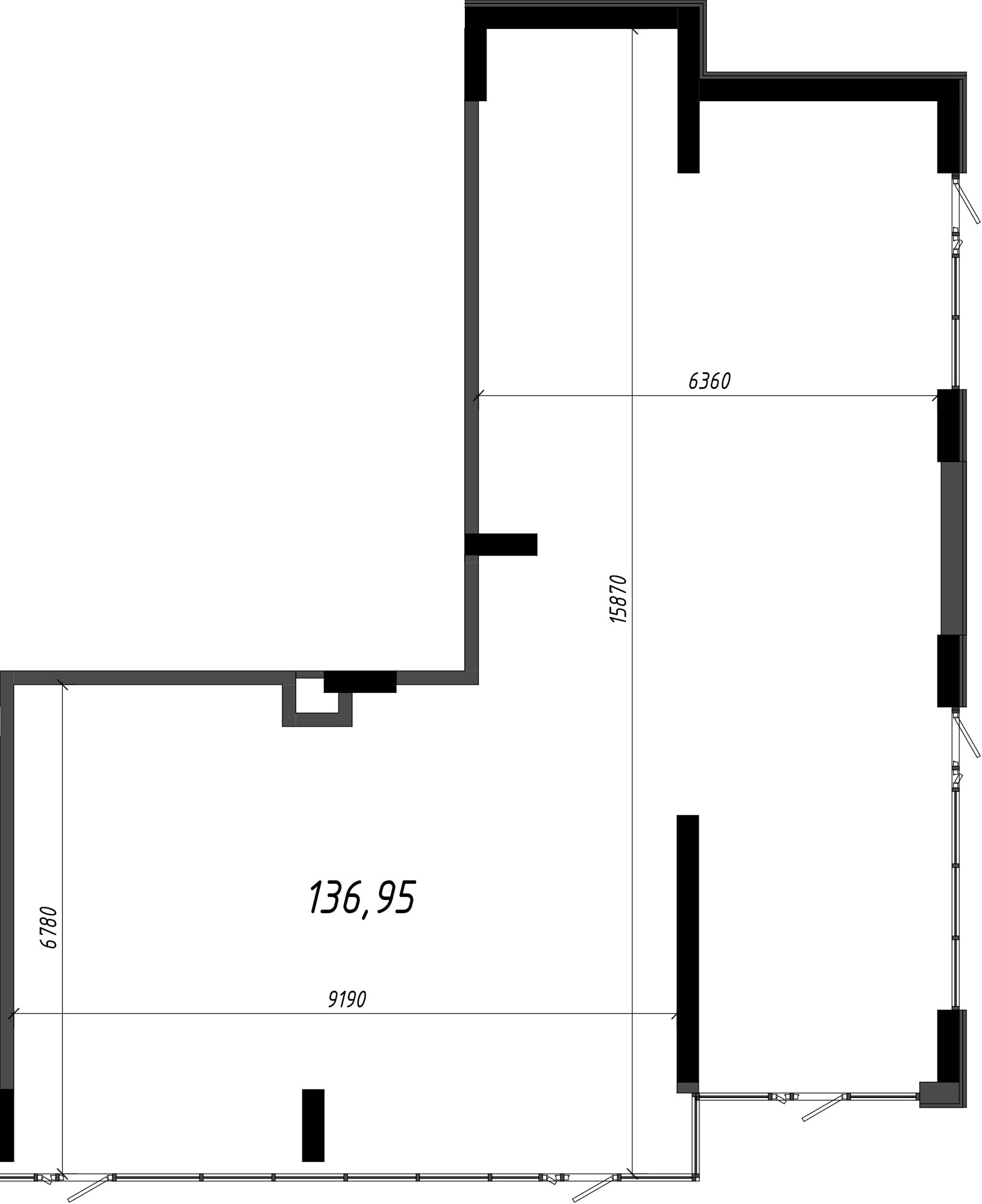 Planning Commercial premises area 122.34m2, AB-22-м1/Т0001.