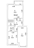 Планировка 2-к квартира площей 74.1м2, AB-13-01/00003.
