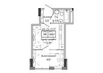 Планування 1-к квартира площею 26.98м2, AB-20-11/00017.
