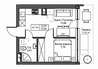 Планування 1-к квартира площею 27.08м2, UM-003-11/0111.