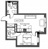 Планировка Smart-квартира площей 24.81м2, UM-002-08/0073.