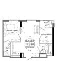Planning 2-rm flats area 55.89m2, AB-19-09/00009.