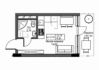 Planning Smart flats area 18.84m2, UM-003-10/0105.