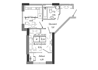 Planning 1-rm flats area 35.06m2, AB-20-13/00105.