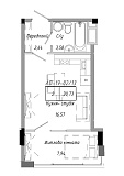 Planning 1-rm flats area 30.73m2, AB-19-02/00013.