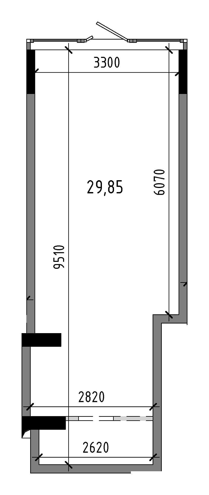 Planning Commercial premises area 29.79m2, AB-19-м1/Т0004.