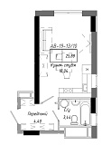 Планування Smart-квартира площею 25.97м2, AB-19-13/00110.
