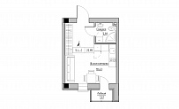 Планировка Smart-квартира площей 22.85м2, KS-023-01/0013.