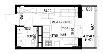 Planning Smart flats area 19.5m2, UM-003-07/0071.