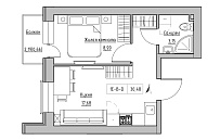 Планировка 1-к квартира площей 30.48м2, KS-019-03/0003.