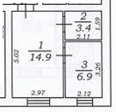 Планування 1-к квартира площею 25.18м2, 7f5d1662-946d-11ea-ba9b-00155d42e317.