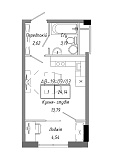 Planning Smart flats area 24.14m2, b8f6b4f1-e393-11e9-ba91-00155d42e317.