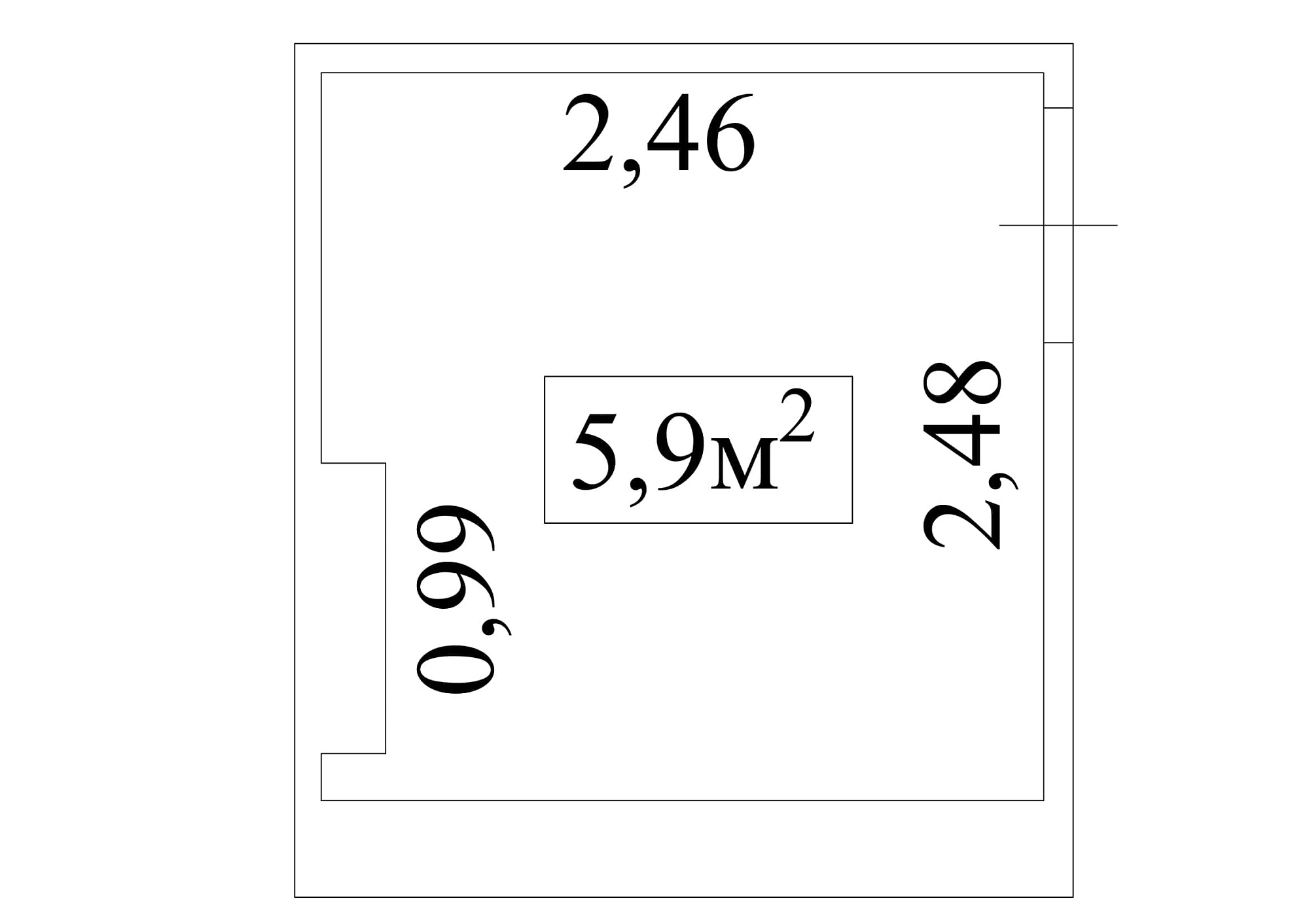 Планування Комора площею 5.9м2, AB-01-м1/К0004.