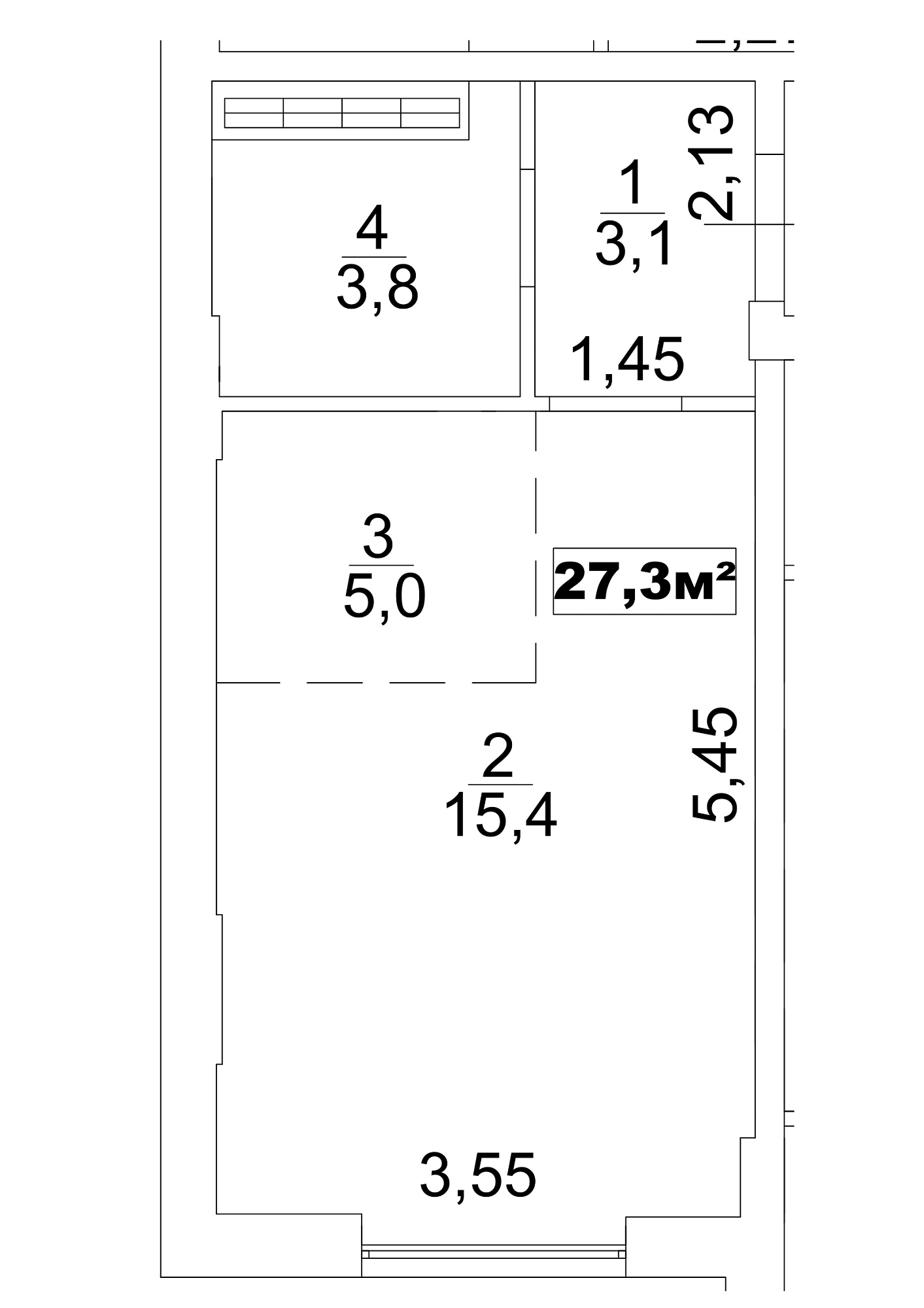 Планування Smart-квартира площею 27.3м2, AB-13-10/0081а.