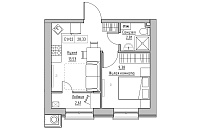 Планировка 1-к квартира площей 28.33м2, KS-010-03/0001.