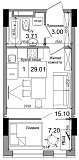 Planning 1-rm flats area 29.01m2, AB-04-12/00002.