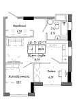 Planning 1-rm flats area 38.26m2, AB-19-02/00011.